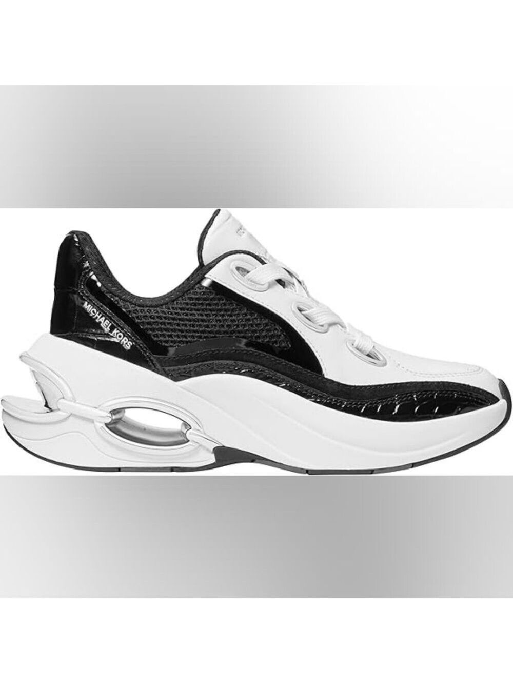 Michael Kors Black and White Trainer Sneaker Size 8.5 - Picture 3 of 4
